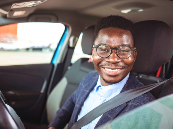 Man Driving a Car
