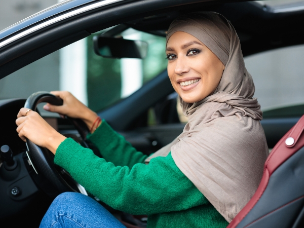 Muslim Woman Driving