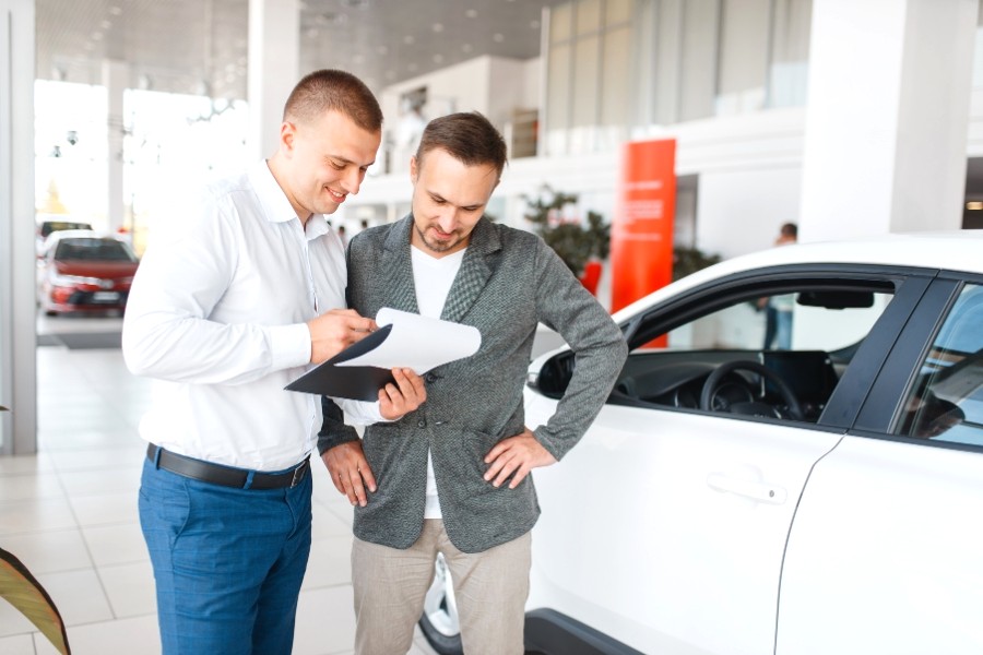 Man Renting a Car
